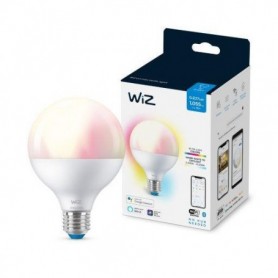 Bec LED RGB inteligent WiZ Connected Colors G95, Wi-Fi, E27, 11W (75W), 1055 lm, lumina alba si color (2200-6500K), compatibil G