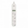 Prelungitor cu protectie Serioux, 4 prize schuko, input 100-240V, 50- 60Hz, output (Total): 2500W - 10A, 4 porturi USB, 4 portur