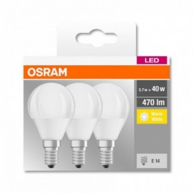 3 Becuri LED Osram Base Classic B, E14, 4.9W (40W), 470 lm, luminacalda(2700K)
