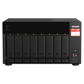 NAS QNAP 873A 8-Bay, CPU AMD Ryzen V1000 series V1500B 4C/8T 2.2GHz, RAM 8GB (1x 8GB) DDR4 (2 x SODIMM slots, max. 64GB, suport 