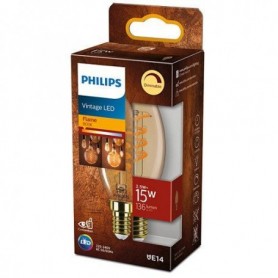 Bec LED vintage (decorativ) Philips Classic Gold Candle B35, EyeComfort ,E14, 2.5W (15W), 136 lm, lumina calda (1800K), dimabil,