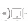 Lampa de veghe Ledvance LUNETTA Hall cu senzor de lumina, 0.7W, 10 lm, lumina calda (3000K)