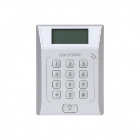 Cititor standalone cu tastatura si card proximitate Hkvision DS-K1T802E, suporta cartele EM 125Khz, capacitate 3000 carduri si 1
