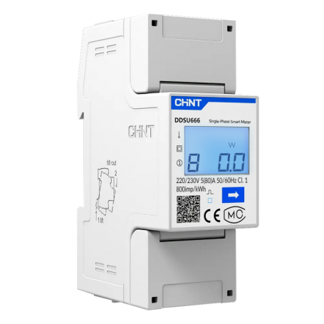 Controler solar cu masurare bidirectionala, nJoy Smart Meter monofazat, Ecran LCD, Instalare pe sina tip DIN
