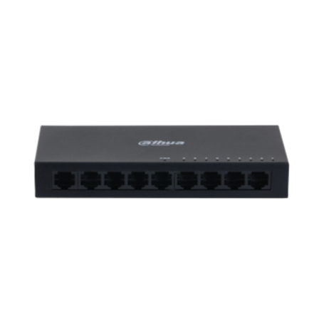 Switch Dahua 9 porturi, unmanaged, Interfata: Port 1-8: 8 × RJ-45 10/100 Mbps, Port 9: 1 × RJ-45 10 M/100 M/1000 Mbps (uplink), 