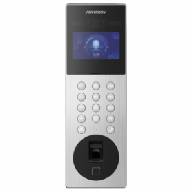 Post exterior videointerfon IP Hikvision DS-KD9203-ME6, recunoastere faciala, pin, card, 10000 de utilizatori, ecran LCD 800 × 4