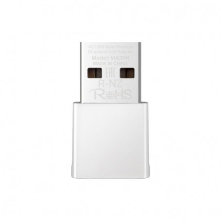 AC1300 Nano Wireless Dual Band USB Adapter SPEED: 400 Mbps at 2.4 GHz + 867 Mbps at 5 GHz SPEC: Internal Antennas, USB 2.0 FEATU