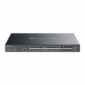 Omada 32-Port 10GE L2+ Managed Switch with 24-Port PoE++ PORT: 24× 10G RJ45 PoE++ Ports, 8× 10G SFP+ Slots, RJ45/USB Type C Cons