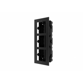 Panou frontal pentru 3 module videointerfon modular Hikvision DS-KD- ACF3 permite conectarea a 3 module de videointerfon modular