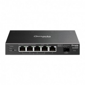 Switch Omada Access 6-Port Gigabit, 5× Gigabit RJ45 ports (4× PoE+) and 1× Gigabit SFP slot, 63W total PoE budget pana la 30W pe