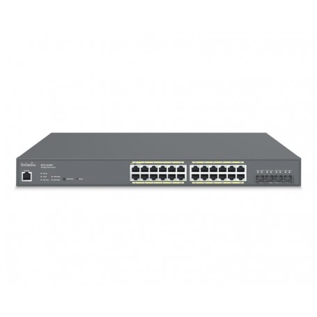 EnGenius Managed / stand-alone 19i 24xGbE + 4x10Gb SFP+, L2+, 240W Cloud Switch (PoE+) with 4x SFP+, 24-Port GbE PoE.af/at(+) 24