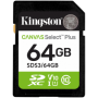 Kingston 64GB SDXC Canvas Select Plus Gen3 100MB/s C10 UHS-I U1 V10