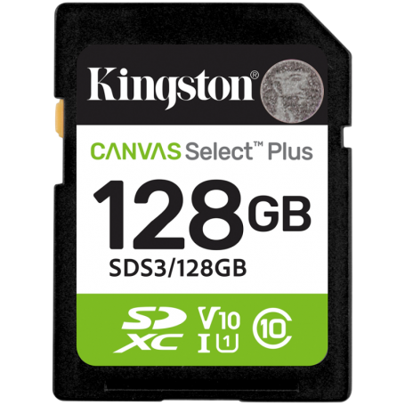 Kingston 128GB SDXC Canvas Select Plus Gen3 150MB/s C10 UHS-I U1 V10