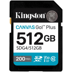 KINGSTON 512GB SDXC Canvas Go Plus Gen4 200MB/s C10 UHS-I U3 V30
