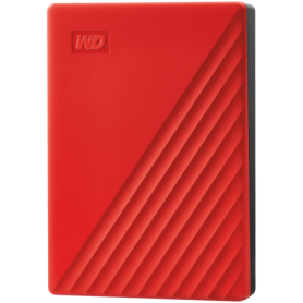 HDD Extern WD My Passport 4TB, 256-bit AES hardware encryption, Backup Software, Slim, USB 3.2 Gen 1 Type-A up to 5 Gb/s, Red