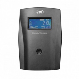 UPS PNI SafePC E650VA, putere 390W, 1.8A, iesire 2 x 230V, ecran LCD acumulator 7.2A inclus, Capacitate: 12V/7Ah, Timp backup: 8