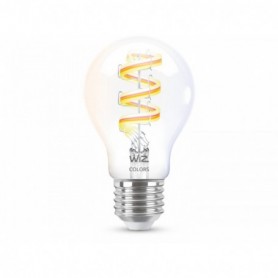 Bec LED RGB inteligent WiZ Connected Filament Clear A60, Wi-Fi, E27, 6.3W (40W), 470 lm, lumina alba si color (2200-6500K), comp