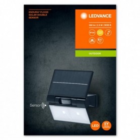 Proiector LED solar, cu senzor de miscare Ledvance ENDURA FLOOD SOLAR ,2.9W, 3.7V, 380 lm, lumina calda (3000K), IP44, 172x160x1