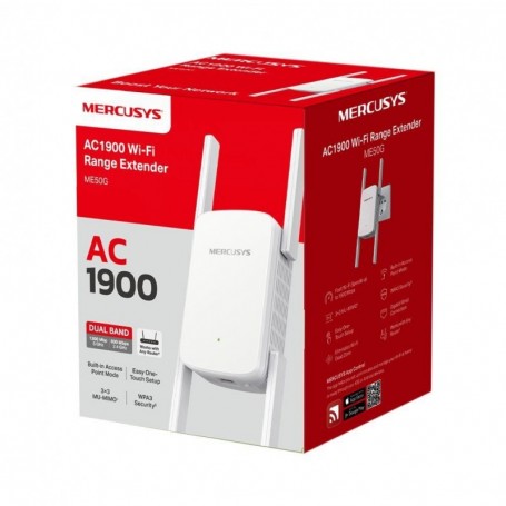 Mercusys AC1900 Wi-Fi Range Extender ME50G Dual-Band, Standarde Wireless: IEEE 802.11a/n/ac 5 GHz, IEEE 802.11b/g/n 2.4 GHz, Vit