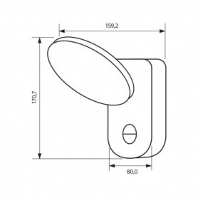 Aplica LED cu senzor de miscare Vivalux ROUND TANIS, 15W, 230V, 1000 lm ,lumina neutra (4000K), 120°, IP65, 80x171x160mm, 50000h