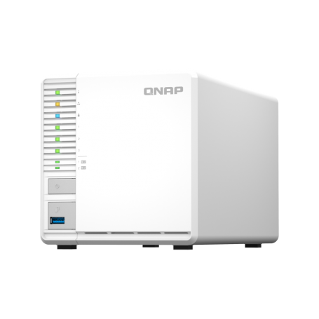 NAS QNAP 364 3-Bay, CPU Intel Celeron N5105/N5095 Quad Core, burst max. 2.9GHz, RAM 4GB DDR4 SODIMM (1 x 4GB), max. 16GB (2 DIMM