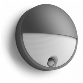 Aplica LED pentru exterior cu senzor de miscare Philips Capricorn ,6W(47W), 600 lm, lumina calda (2700K), IP44, 78x214mm, Antrac